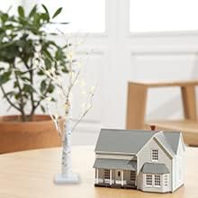 2FT Birch lamp 24 LED Birch Tree Light Tabletop Artificial Tree Light Warm White Light Table Lamp Battery Operated Tabletop Tree with Timer for Birthday Gift Room Festival Decoration Home Party