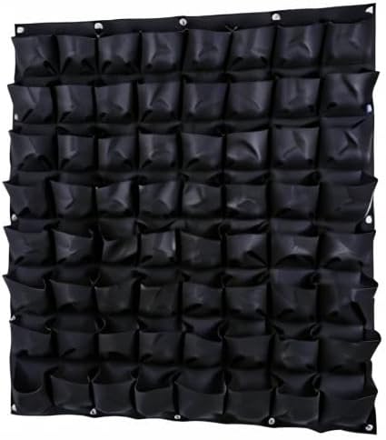 Ogrmar 64 Pockets Vertical Wall Garden Planter Plant Grow Bag for Flower Vegetable for Indoor/Outdoor (64 Pockets, Black)