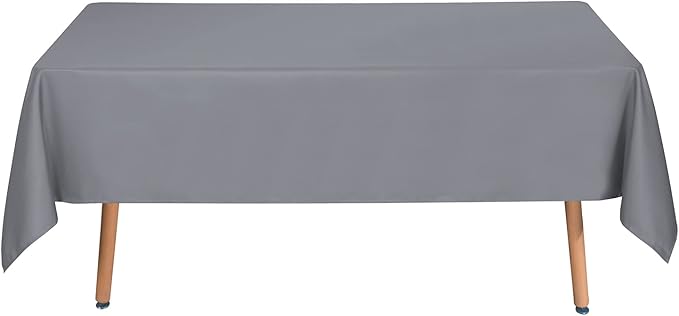 sancua Square Tablecloth - 54 x 54 Inch - Stain and Wrinkle Resistant Washable Polyester Table Cloth, Decorative Fabric Table Cover for Dining Tables, Buffet Parties and Camping, Light Grey