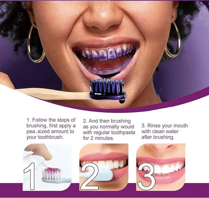 Purple Toothpaste for Teeth Whitening, Purple Whitening Toothpaste for Adults,Tooth Stain Remover Gel - Tooth Whitener Suitable for Smoking, Coffee, and Removing Dental Stone   