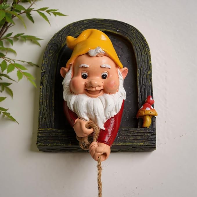 Elenon Climbing Gnomes Tree Faces Decor, Adorable Gnome Tree Hugger Fairy Garden Statue, Funny Peeker Sculpture Outdoor Yard Patio Art (2pcs)