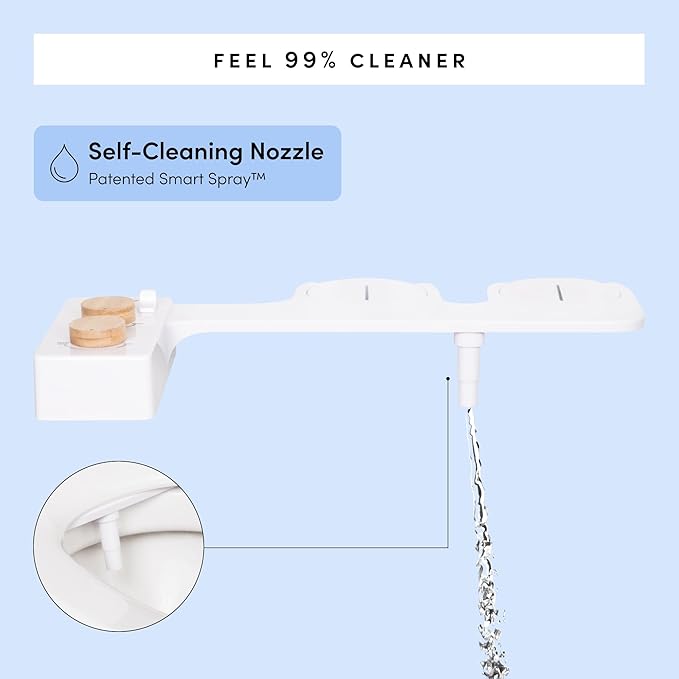 TUSHY 3.0 Spa Bidet Attachment. Cool to Warm Water. It's Time to Replace Toilet Paper, Fresh Water Spray (Requires Sink Access for Optional Temperature Control), Bamboo