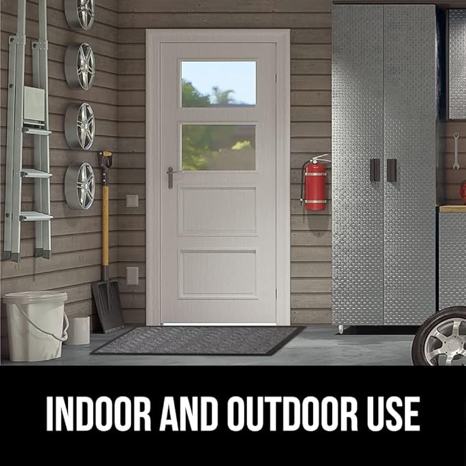 GORILLA GRIP All-Season WeatherMax Doormat, 72x24, Durable Natural Rubber, Stain and Fade Resistant, Low Profile, Indoor Outdoor Door Mats, Easy Clean Patio Entrance Mat, Steel Chevron