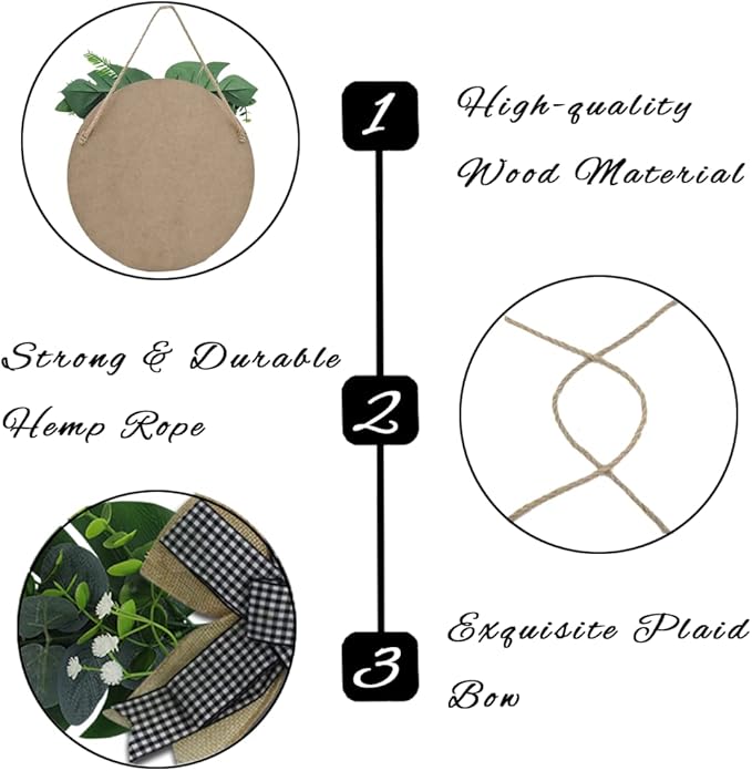 Grandbabies Spoiled Here Hanging Wall Sign for Front Door Home Kitchen Decor Rustic Wooden Round Sign Wall Decoration for Kitchen Dining Room Living Room Bedroom Outdoor