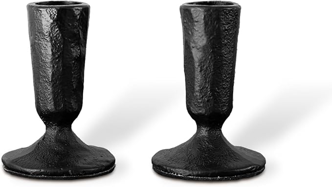 Candle Sticks Holder Decor, Set of 2 Vintage Black Candle Holders, Modern Decorative Tapered Candlestick Holders Centerpiece for Dining Table Centerpiece, Wedding, Party Decor