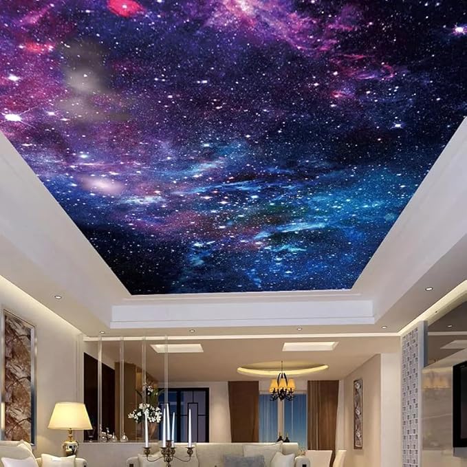 Custom Ceiling Mural 3D Beautiful Starry Sky Wallpaper Living Room Bedroom Ceiling Decoration Wall Mural