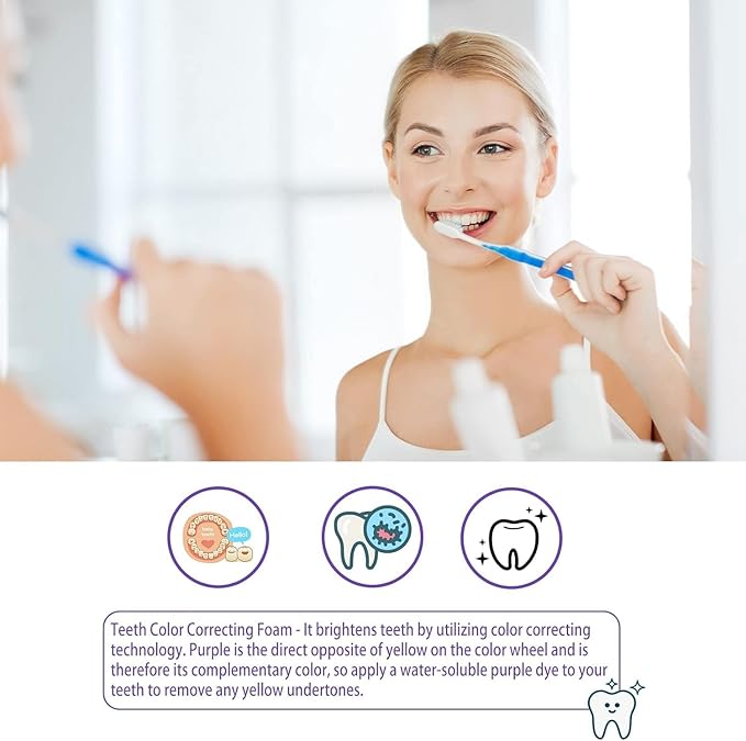 Purple Toothpaste for Teeth Whitening, Purple Whitening Toothpaste for Adults,Tooth Stain Remover Gel - Tooth Whitener Suitable for Smoking, Coffee, and Removing Dental Stone   