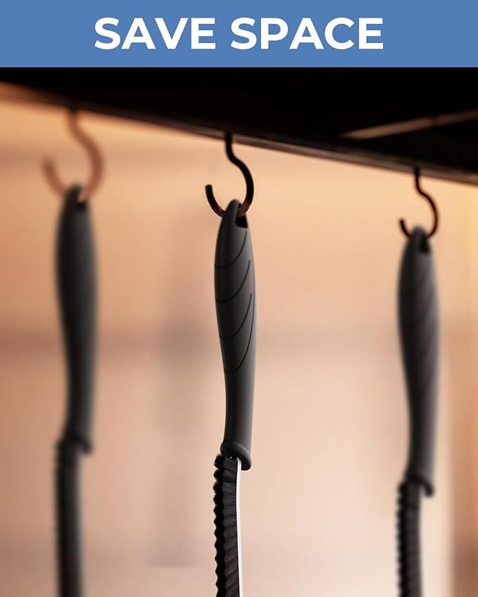 Crevice Cleaning Brushes, Cleaner Scrub Brush Tool for Hard to Reach Tight Space, Home Essentials, Serrated Scrub Brushes, Cleaning Supplies for Shower, Bathroom, Kitchen, Toilet (3, Black)