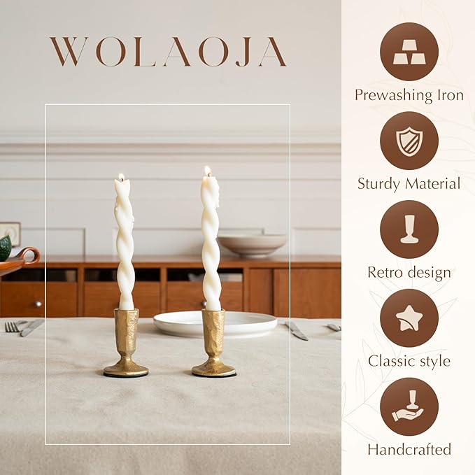 Candle Sticks Holder Decor, Set of 2 Vintage Gold Candle Holders, Modern Decorative Tapered Candlestick Holders Centerpiece for Dining Table Centerpiece, Wedding, Party Decor