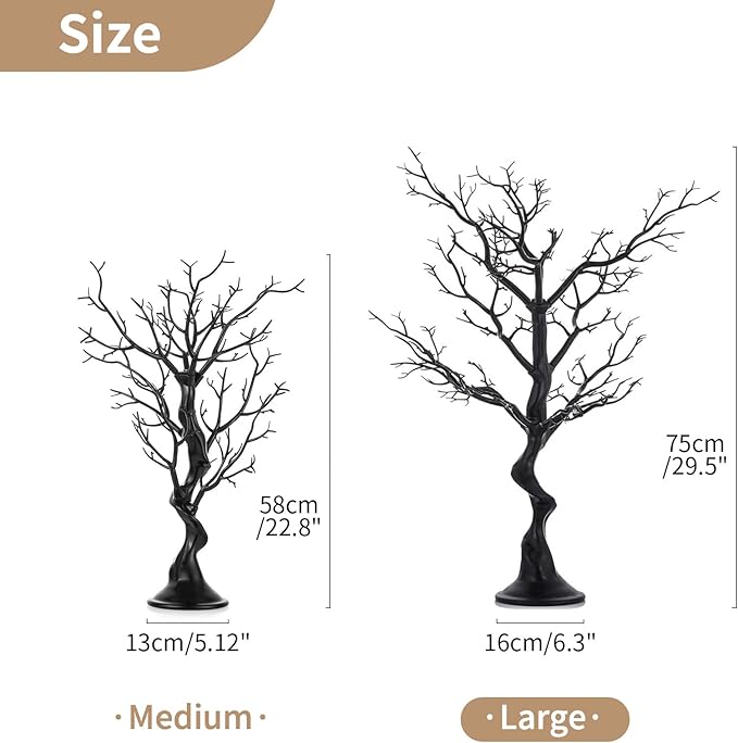 NUPTIO Black Halloween Tree Branch: Artificial 30 inch Tall Manzanita Tree Christmas Centerpiece Wedding Centerpieces for Tables, Decorative Ornament Display Tree for Decoration Weddings (2 Pc)