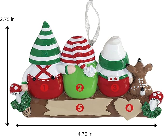 2025 Family Christmas Ornament β Personalized Ornament for Families β Custom Gnome Family Ornament β Holiday Tree Decoration Keepsake Gift (Family 3)