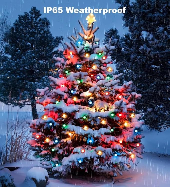 Hoofun Smart String Lights USB Powered, 33ft 50 LED Color Changing Globe Fairy Lights, Bluetooth APP & Remote Control, DIY Color, Music Sync Decorative for Bedroom Christmas Tree Tent Indoor Outdoor