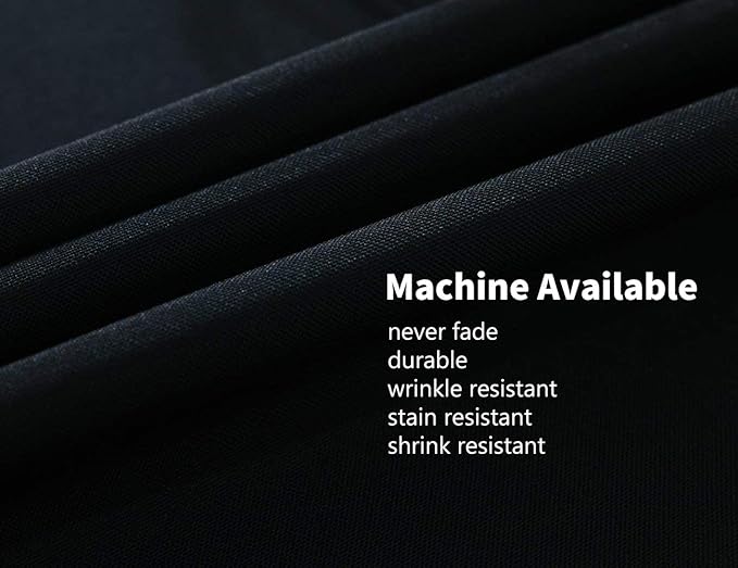 Surmente Square Tablecloth for Square or Round Tables 100% Polyester 85x85 Inch Table Cloth for Weddings, Banquets, or Restaurants (Black)