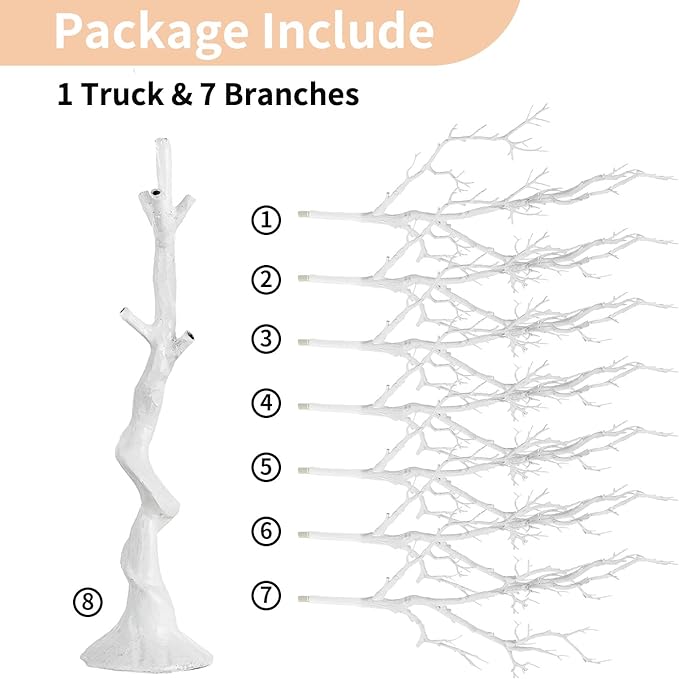 NUPTIO White Christmas Tree Branch Artificial 31.5 inch Tall Manzanita Tree Halloween Centerpiece Wedding Centerpieces for Tables, Decorative Ornament Display Tree for Decoration Weddings (1 Pc)