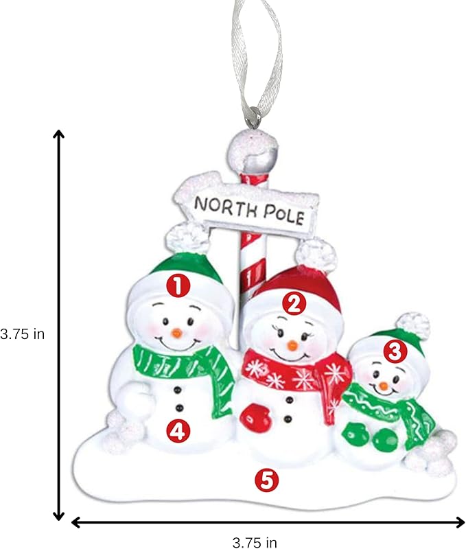 2025 Family Christmas Ornament β Personalized Ornament for Families β Custom Snowman Family Ornament β Holiday Tree Decoration Keepsake Gift (Snowman Family of 3)