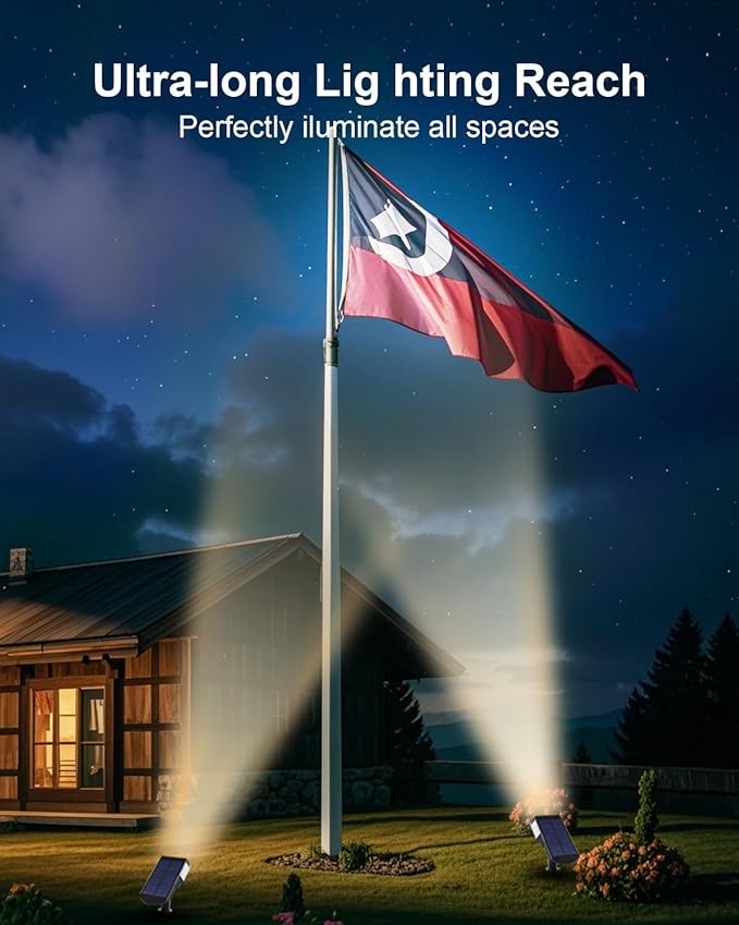 6 Pack Solar Powered Outdoor Spot Lights Outside Waterproof 20 LEDs Landscape Spotlights Dusk to Dawn for House Yard Tree, Plants, Walls, Path, Garden, Statues, Superior Accent Lamp Warm White