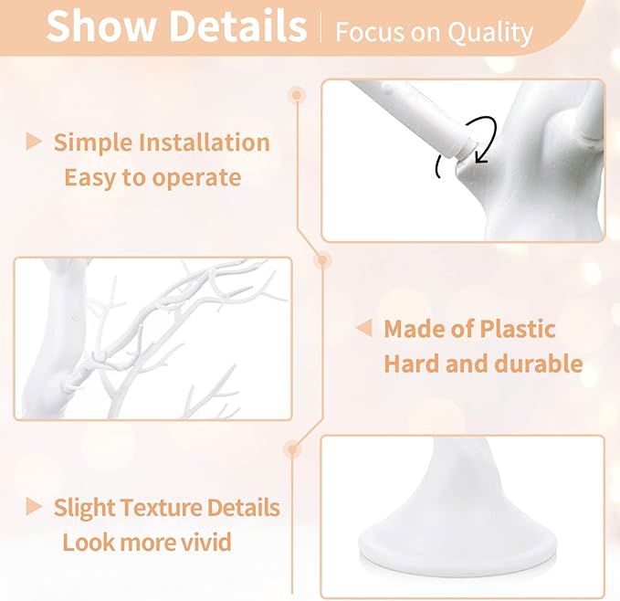 Nuptio Artificial Trees Decorative Trees: 2 Pcs White Twig Trees 22.8in Tall Halloween Decorations Wedding Centerpiece for Tables Fake Easter Tree for Christmas Thanksgiving Birthday Party Decor