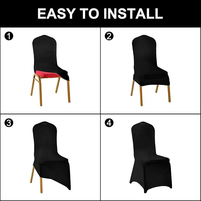 SUPERO Waterproof Spandex Chair Cover 12PCS, Stretch Dining Chair Covers, Polyester Outdoor Chair Covers, Protector Stretch Chair Cover for Party Universal, Banquet, Wedding Event, Hotel(Eggplant)