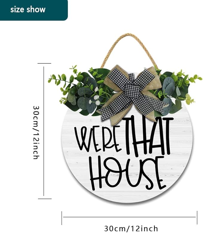 Funny Hanging Wall Sign for Front Door Home Kitchen Decor Rustic Wooden Round Sign Wall Decoration for Kitchen Dining Room Living Room Bedroom Outdoor