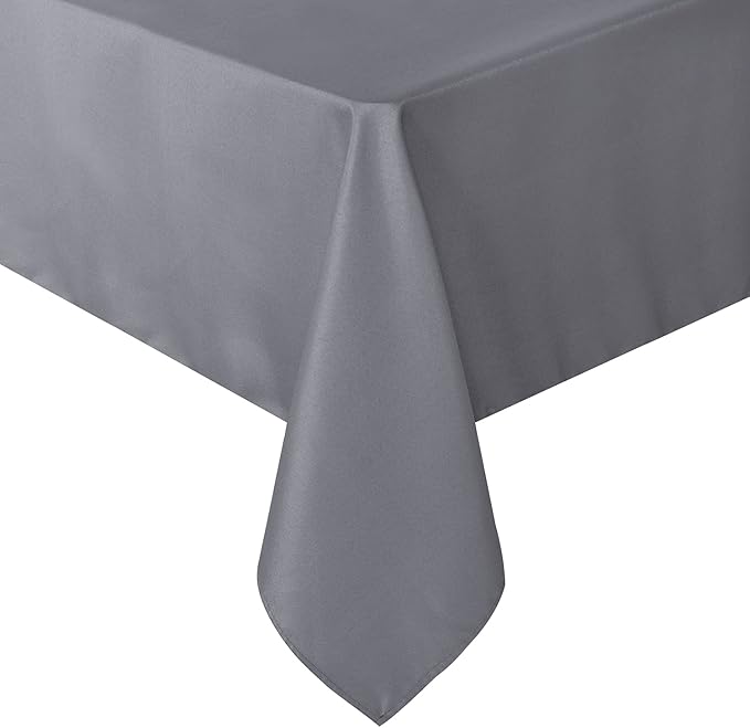 sancua Square Tablecloth - 60 x 60 Inch - Water Resistant Spill Proof Washable Polyester Table Cloth, Decorative Fabric Table Cover for Dining Tables, Buffet Parties and Camping, Light Grey