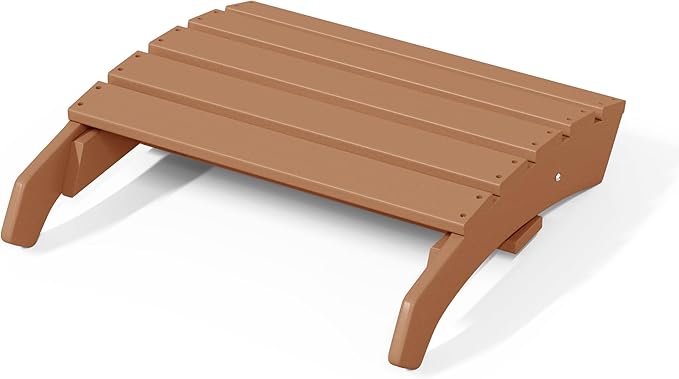 WestinTrends Dylan Outdoor Patio HDPE Adirondack Ottoman Footrest, Teak