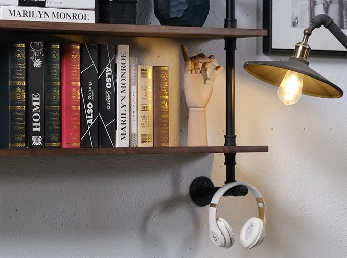 ROGMARS Floating Shelves for Wall,Solid Wood Shelves Industrial Pipe Shelving 36inch for Wall Decor,Kitchen,Living Room