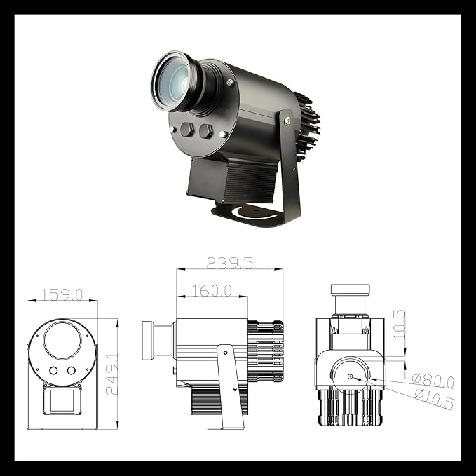 50W LED Logo GOBO Projector DJ Effect Light Including Free Custom Glass GOBO to Project Image for Advertising Business Hotel Company Store Wedding Indoor and Outdoor Use (50W)