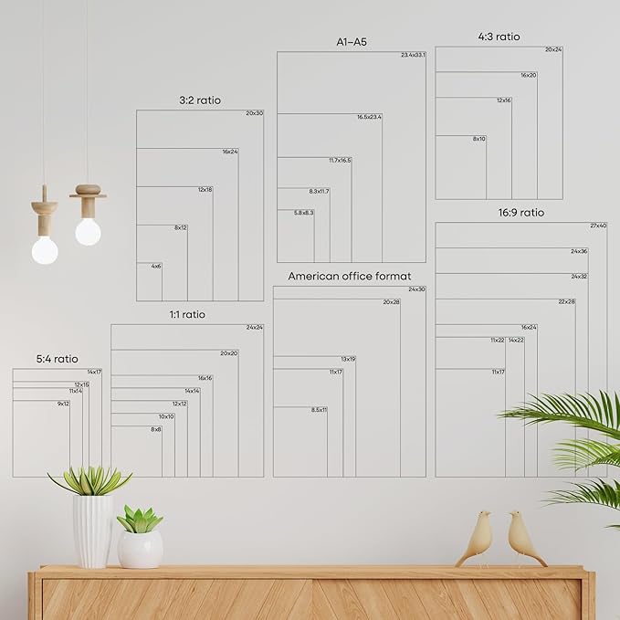 Homeforia 20x24 Picture Silver Frame, High End Metal 20 x 24 Poster Frames with Mat 16 by 20 for Photo, 20x24 Silver Frame Matted to 16x20 Art, 24x20 Hanging Frames, Tempered Glass, Wall Kit, Set of 1