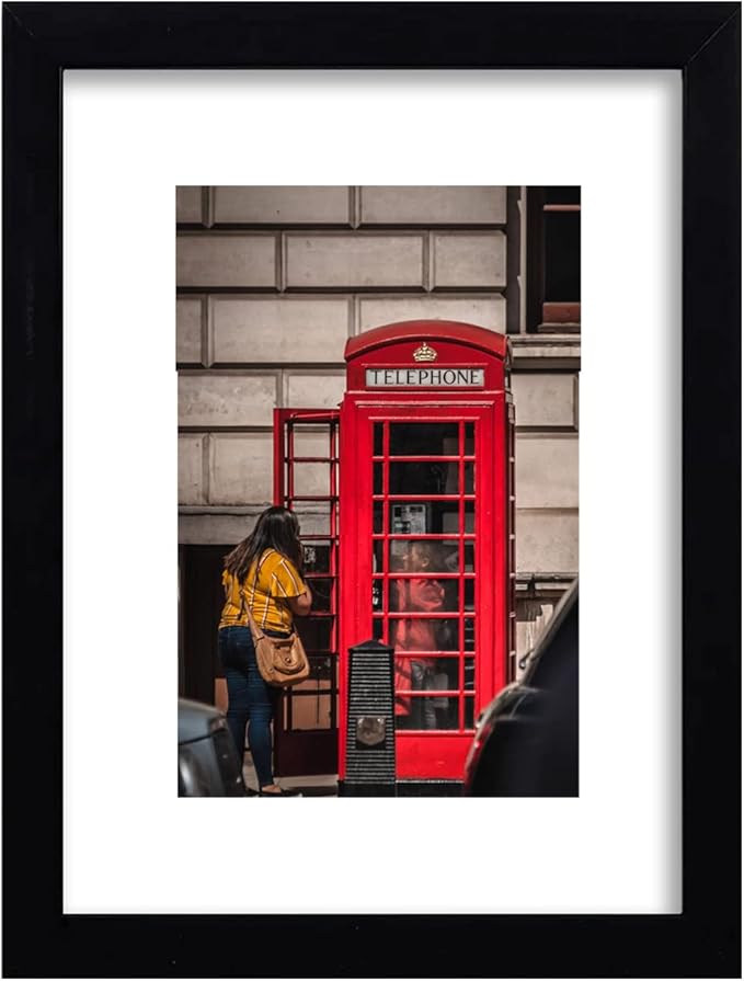 11x14 Picture Frame Set of 6, Display Pictures 8x10 with Mat or 11x14 Without Mat for Wall Mounting,Black