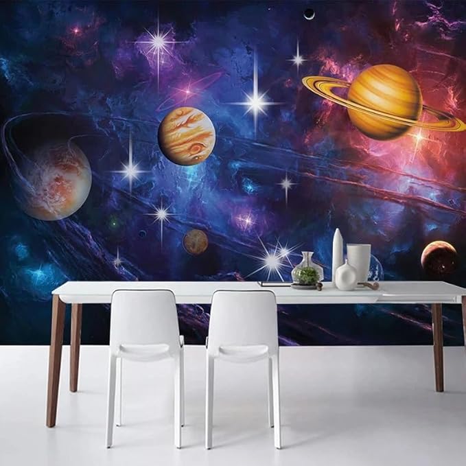 Custom Planet Wallpaper Universe Starry Sky Theme Mural Children Room Living Room Bedroom Ceiling Home Decor Wall Paper