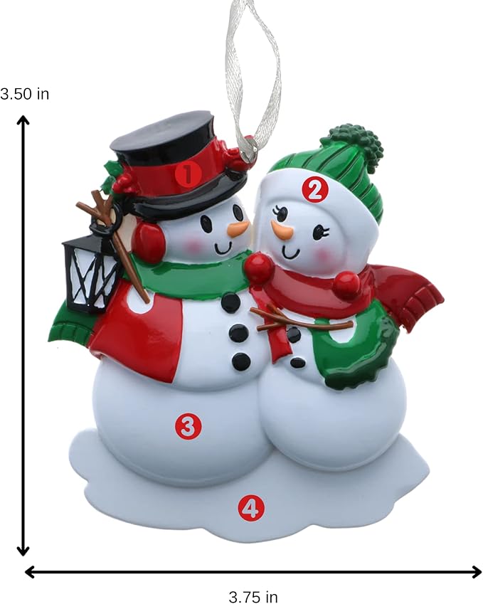2025 Family Christmas Ornament β Personalized Ornament for Families β Custom Snowman Family Ornament β Holiday Tree Decoration Keepsake Gift (Family of 2)