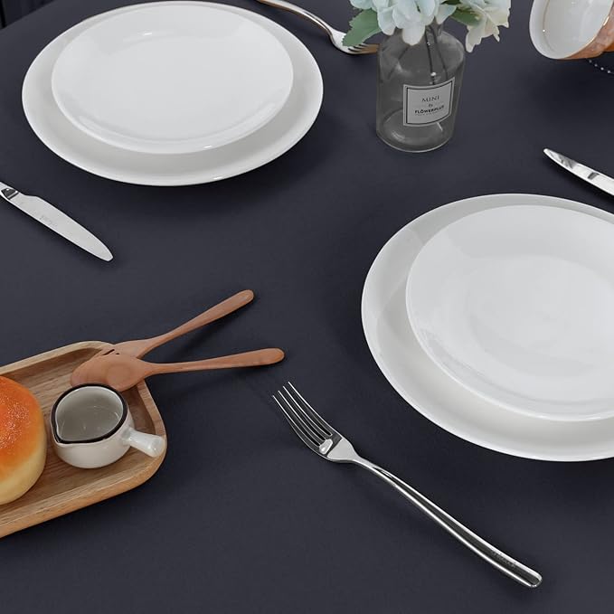 sancua 2 Pack Dark Grey Tablecloth 60 x 102 Inch, Rectangle 6 Feet Table Cloth - Stain and Wrinkle Resistant Washable Polyester Table Cover for Dining Tables, Buffet Parties and Camping