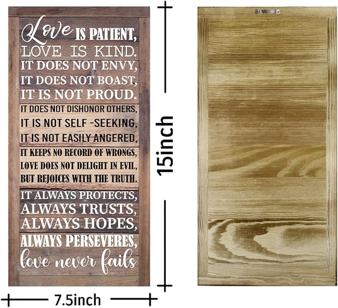 Love is Patient Love is Kind Wall Art, 1 Corinthians 13 Walls Arts, God Wall Decor, Bible Quotes Walls Decor, Christian Gift