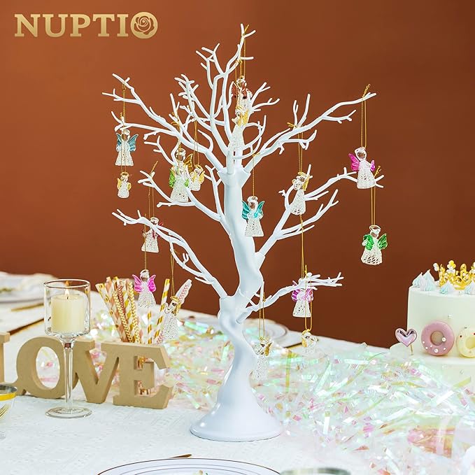 Nuptio Artificial Trees Decorative Trees: 2 Pcs White Twig Trees 22.8in Tall Halloween Decorations Wedding Centerpiece for Tables Fake Easter Tree for Christmas Thanksgiving Birthday Party Decor