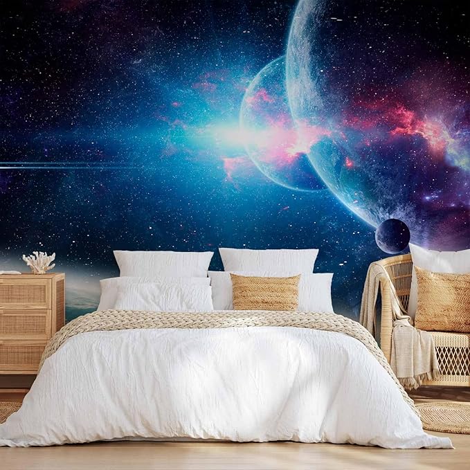 artgeist Wall Mural Cosmos Galaxy 79x55 in - XXL Non-Woven Wallpaper Fleece Wall Decor Photo Print Picture Image Design Stars Solar System Universe Space b-C-10047-a-a