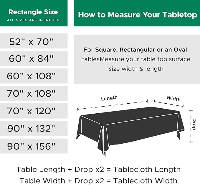 Biscaynebay Textured Fabric Christmas Tablecloths 60x108 Inches Rectangular, Hunter Green Water Resistant Tablecloths for Dining, Kitchen, Wedding & Parties etc. Machine Washable