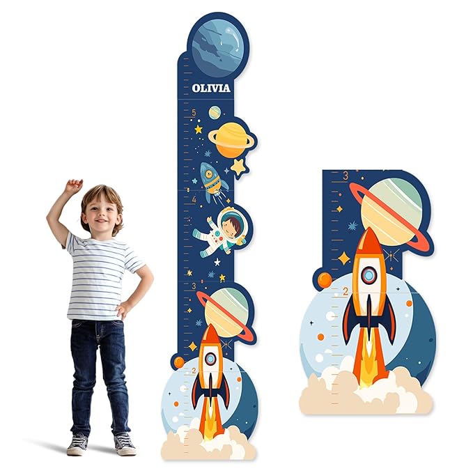 Personalized Name Growth Chart for Wall, Space Height Measurement for Wall, Children Height Chart Ruler, Portable 3D Removable Growth Chart, Wall Height Measurement for Kids