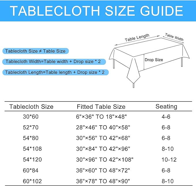 Hiasan 2 Pack Faux Linen Rectangle Tablecloth - Wrinkle and Stain Resistant Washable Table Cloth for Kitchen Dining Room Holiday Table Cover for Party Dinner, Lux Slate Blue, 52 x 70 Inch