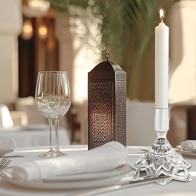 Candlestick Holders,Taper Candle Holder for Candlesticks Silver Plated Candle Metal Stick Candle Holders for Fireplace,Party, Dining,Wedding Decor,Fits 3/4 inch Thick Candle(Set of 2Pcs)