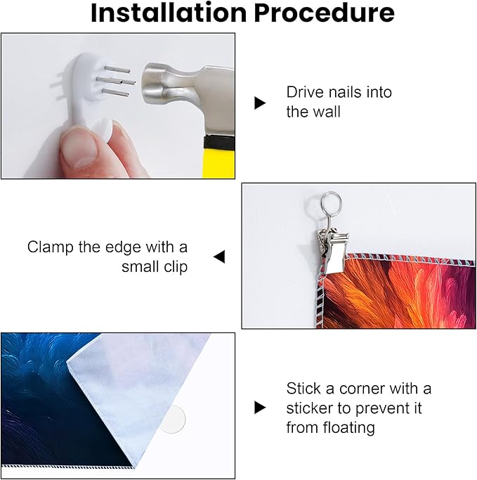 Blacklight Tapestry,WingTapestry Glow In The Dark,UV Reactive Black Light Upright Posters Wall Hanging for Bedroom Dorm Living Room Backdrop Decor (wing17, 59L" x 51W")