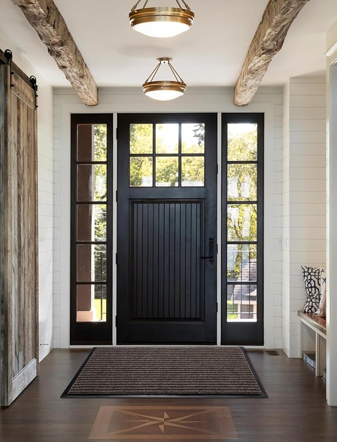 Yimobra Front Door Mat Outdoor Indoor Entrance, 100% Waterproof All-Season All Weather Doormat, Welcome Matt Outside Entry, Non Slip, Low Profile, Heavy Duty Patio Porch Floor Mats,47 x 32