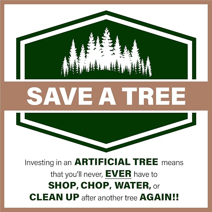 Fraser Hill Farm 7.5-Ft. Winter Falls Artificial Christmas Tree with Warm White LED Lights and Metal Base, Slim Holiday Tree with 8 Unique Light Functions, Perfect for Small Spaces and Apartments