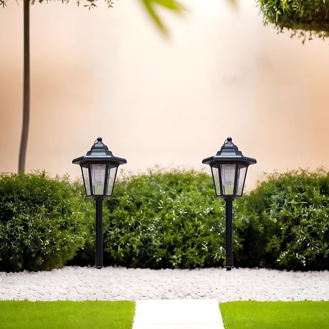 Solar Pathway Lights, 2 Pack, Waterproof LED for Outdoor Walkway, Yard, Garden, Landscape – Great Gardening Gift for Mom, Grandma, Women(Corridor Pathway Lights)