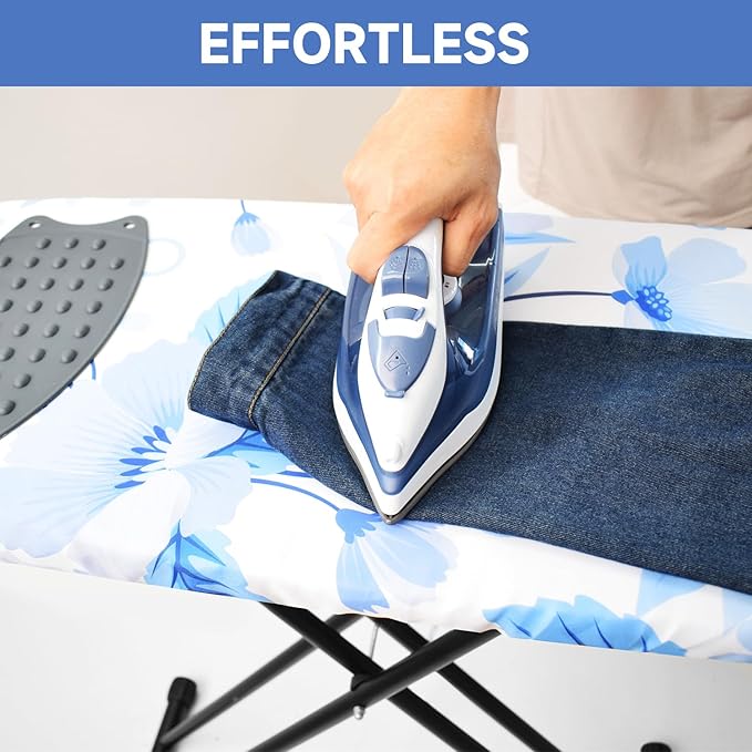 Ironing Board, Compact and Space Saver Ironing Board, Extra Wide Ironing Area with Extra Thick Heavy Duty Padded Cover, Stable Structure, Easy to Fold,Height Adjustable