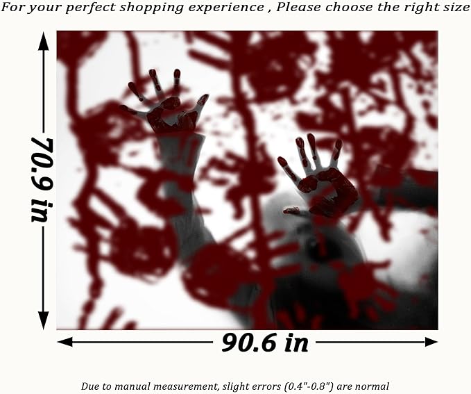 QGHOT Halloween Tapestry Wall Hanging, Scary Bloody Backdrop Horror Tapestry Blood Splatter Halloween Background Party Decorations for Bedroom College Dorm Wall Decor (90.6"x70.9")