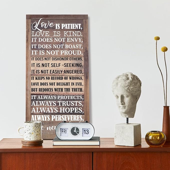 Love is Patient Love is Kind Wall Art, 1 Corinthians 13 Walls Arts, God Wall Decor, Bible Quotes Walls Decor, Christian Gift