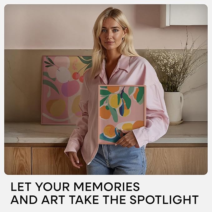 Homeforia 11x14 Picture Frame Rose Gold, High End Metal 11x14 Wall Hanging Frame with Mat 8x10, 11 x 14 Poster Frame Matted to 8 x 10 inch Photo, 11by14 Thin Frames, Tempered Glass, Wall Kit, Set of 1