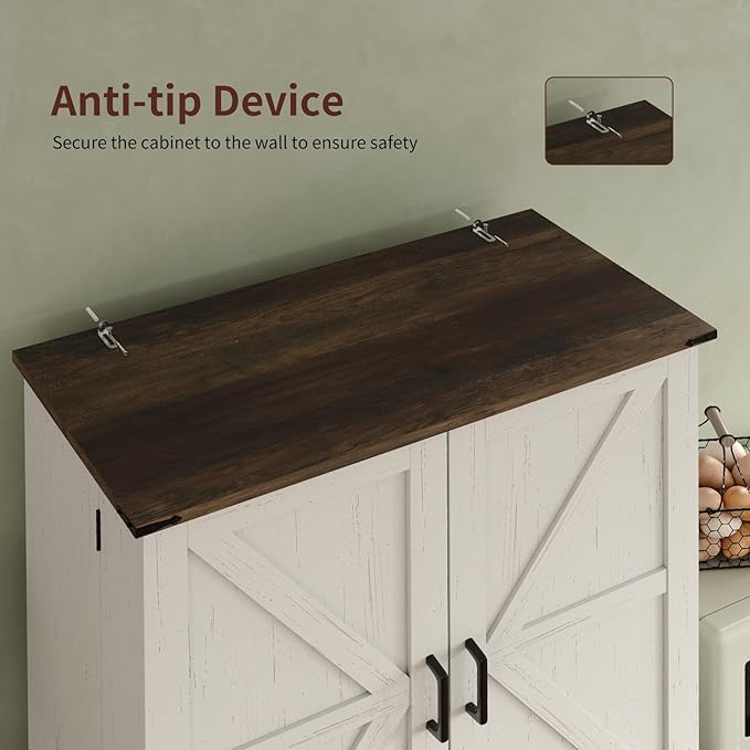 72'' Kitchen Storage Pantry Cabinet, Tall Storage Cabinet with 8 Door Shelves, 2 Cabinets and 1 Drawer, Freestanding Cupboard for Kitchen, Dining Room, Bathroom, Laundry, Off White