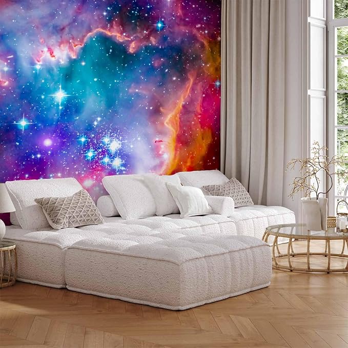artgeist Wall Mural Abstract 77x55 in - Peel and Stick Self-Adhesive Wallpaper Removable Large Sticker Foil Wall Decor Print Picture Image Design Abstract Cosmos Sky Star i-G-10010-a-a