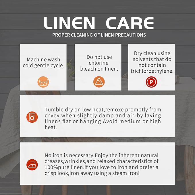 EVERLY 100% Pure Linen Rectangle Tablecloth 84Lx60W Inches for Dining,Weddings and Restaurants,Decorative Halloween,Thanksgiving,Christmas Table Cloth Machine Washable Tablecloths-Natural Linen